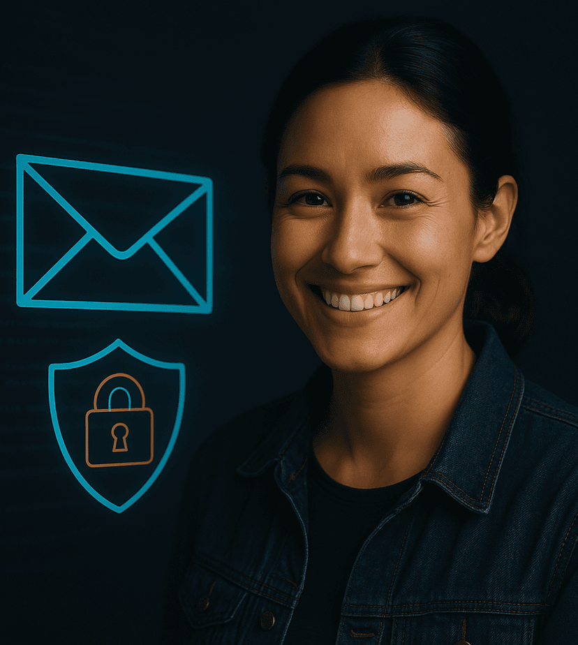 SecureAlias Illustration - Email Envelope and Shield Icon